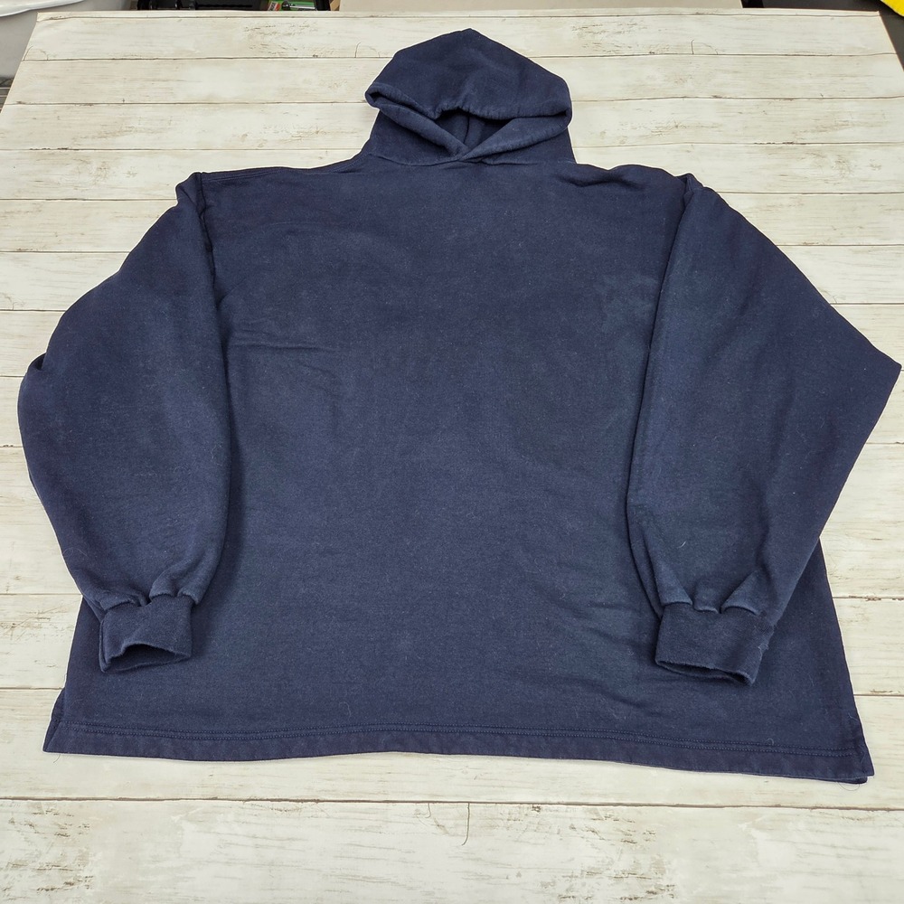 Champion Authentic Athletic Pullover Hoodie Mens XL Navy Blue Solid Relaxed Fit
